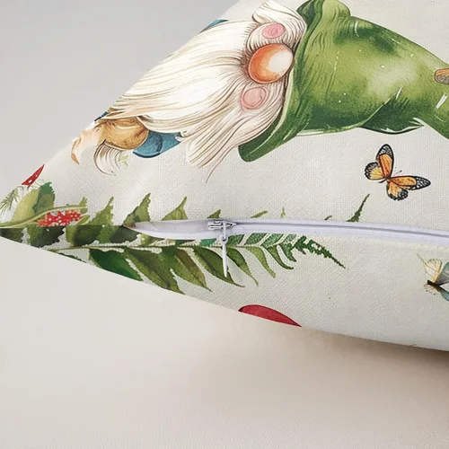 Vista 5 de Fundas de almohada de hongos, fundas de almohada Kawaii de gnomo de primavera para sofá y silla, fundas de cojín de plantas de mariposa, bonitas