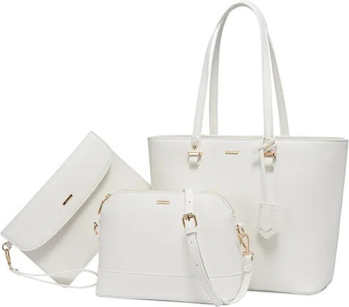 Vista 15 de LOVEVOOK Bolsos de mano para mujeres, bolsos de hombro, bolso tote, bolso satchel, bolso hobo, conjunto de bolso de 3 piezas