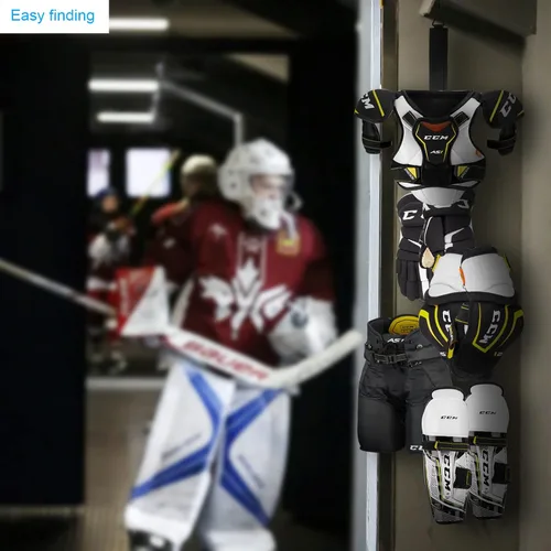 Vista 7 de Cosmos Percha de hockey portátil para hockey sobre hielo, correa para colgar Dryig, organizador de secado con 5 ganchos para regalos de hockey y uso