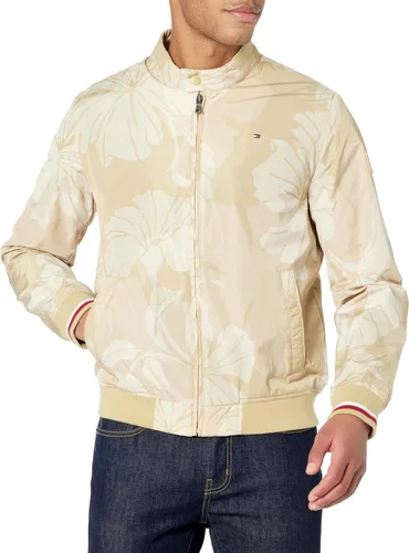 Vista 9 de Tommy Hilfiger Chaqueta bomber ligera Varsity de punto acanalado para hombre Verde militar