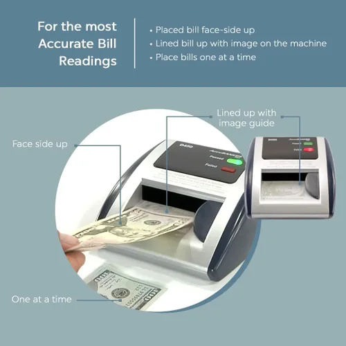Vista 4 de AccuBANKER D450 - Máquina de verificación de dinero falsificado con detección magnética, infrarroja, de marcas de agua y microimpresión, paquete