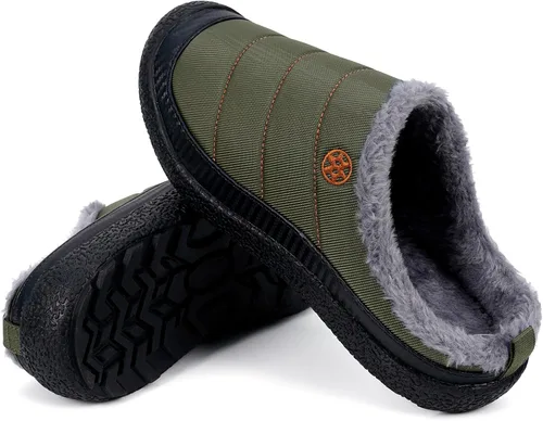 Vista 5 de Eagsouni - Pantuflas de casa para hombre con forro de piel para invierno
