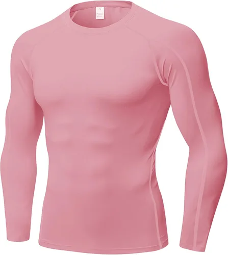 Vista 23 de SPVISE Compression Shirt Men Long Sleeve Workout Gym Shirts Baselayer Top Negro