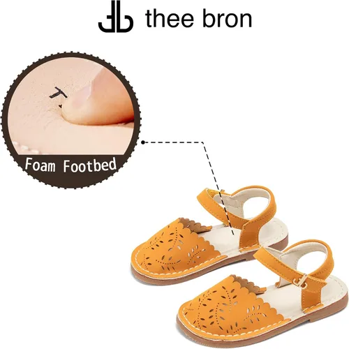 Vista 125 de THEE BRON Sandalias cómodas para niñas, zapatos para niños, sandalias rellenas