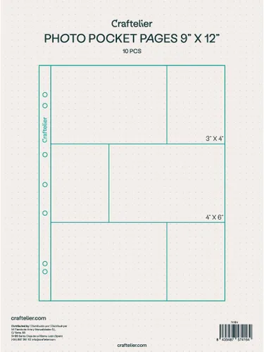 Vista 4 de Craftelier - Fundas de plástico transparente con bolsillo único para álbumes de fotos personalizados Incluye 10 fundas de 9" x 12