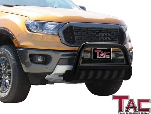 Vista 3 de TAC Bull Bar Fit 2019-2023 Ford Ranger Truck Pickup 3 pulgadas Negro Parachoques Delantero Rejilla Protector Protector Cepillo Protector Accesorios