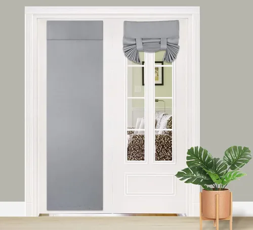 Vista 24 de PI Cortina Opaca para Puerta, Sombra de Privacidad que se Ata con Aislamiento Térmico, Cortina de Puerta Pequeña para Aula/Puerta Corredera/Puerta