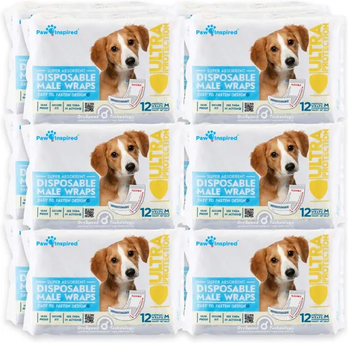 Vista 12 de Paw Inspired Bandas desechables para perros machos, banda para el vientre para perros Pañales desechables para perros Bandas para el vientre
