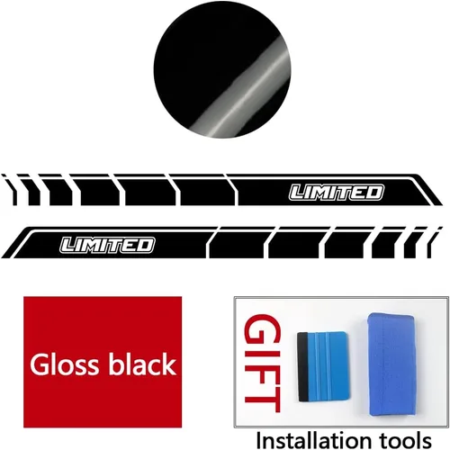 Vista 2 de Adhesivos Offroad Stripe Kit Limited Graphics Rocker Panel Calcomanías compatibles con Ford F150 2015-Presente (negro brillante)