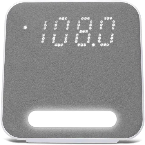 Vista 5 de HANNLOMAX Radio despertador HX-152CR, radio PLL AM/FM, reloj digital con alarma doble, luz nocturna. (gris)