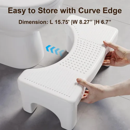 Vista 4 de Taburete de inodoro prémium para adultos, taburete antideslizante para baño, taburete portátil para adultos y niños, escalón de 7 pulgadas
