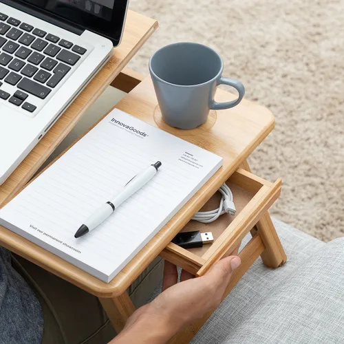 Vista 8 de Mesa Plegable Auxiliar de Bambú Lapwood InnovaGoods