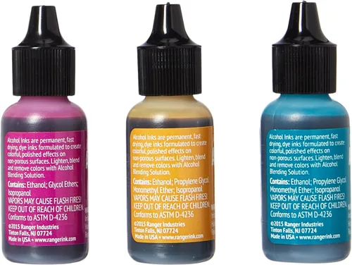 Vista 2 de Ranger Adirondack - Tinta de alcohol, 1/2 onza, 3 unidades, Caminata natural, colores Wild Plum/Buttrscotch/Stream.