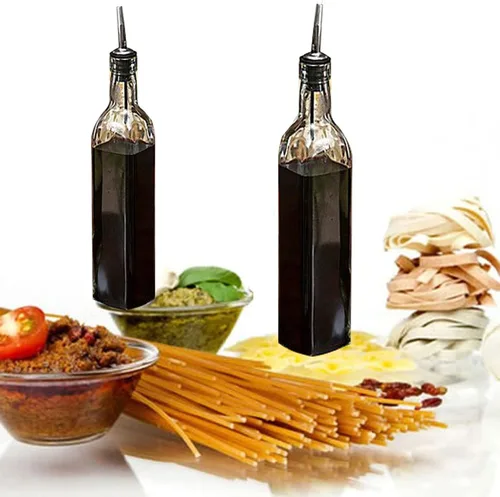 Vista 4 de DLD Dispensador de aceite para Kitchenr y botella de vinagre, paquete de 4 unidades de 16 oz/16.0 fl oz, para cocina, recipiente de aceite de cocina