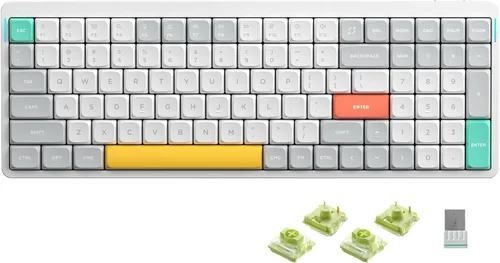 Vista 9 de nuphy Teclado mecánico inalámbrico Air96 V2, teclado retroiluminado RGB de 100 teclas, compatible con Bluetooth 5.1, 2.4G y conexión con cable