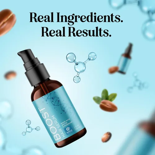 Vista 9 de Suero voluminizador de biotina para el cabello para hombres y mujeres, suero de cafeína para el cuidado del cabello y el cuero cabelludo con aceite