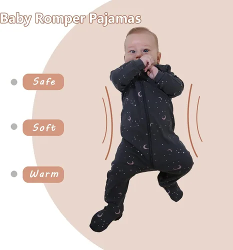 Vista 20 de DDY Traje de nieve para bebé niña niño de 0 a 3 meses, chaqueta de plumón con capucha, mameluco para bebé, mameluco para invierno, color gris