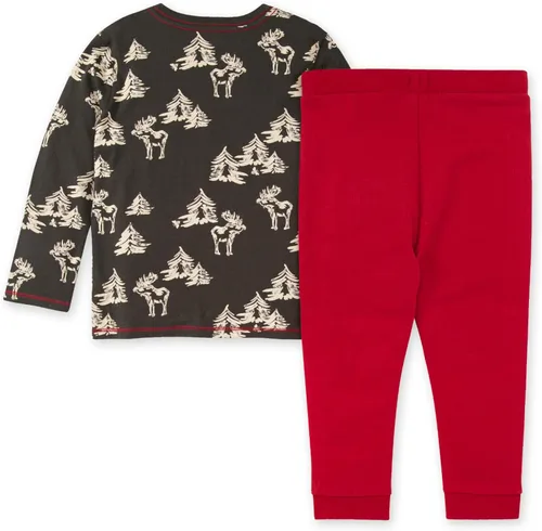 Vista 2 de Burt's Bees Baby Baby Boys' Long Sleeve Tee and Tie-Up Pant Set