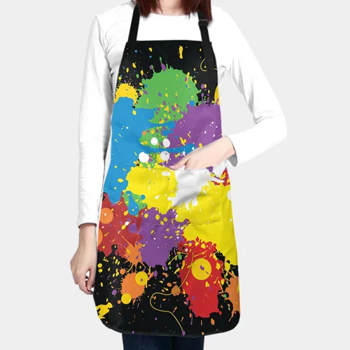 Vista 3 de Delantal impermeable con cuello ajustable para cocina, cocina, jardinería, aseo
