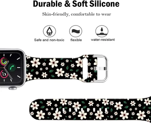 Vista 3 de Correas de reloj de silicona suave compatibles con Apple Watch de 1.496 in 1.575 in 1.614 in 1.654 in 1.732 in 1.772 in 1.811 in 1.929 in Ultra 2