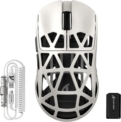 Vista 16 de ATTACK SHARK R2PRO - Ratón superligero de aleación de magnesio de 1.59 oz, sensor PixArt PAW3950, 42000DPI, frecuencia de sondeo inalámbrico