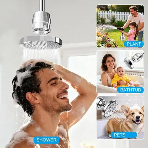 Vista 6 de Filtro de ducha de 25 etapas, potente filtro de agua para agua dura, filtros de cabezal de ducha para eliminar los químicos tóxicos del cloro
