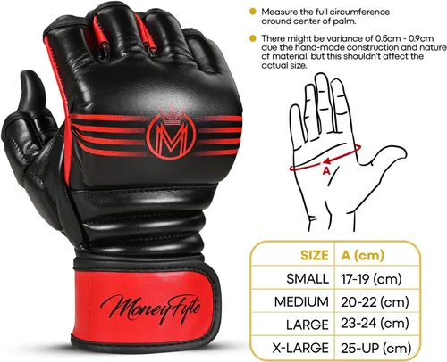 Vista 6 de Crown - Guantes de artes marciales para hombres y mujeres, guantes de boxeo para artes marciales, guantes de lucha y kickboxing UFC Grappling