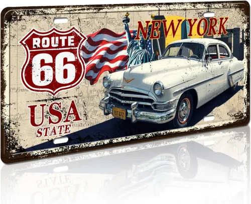 Vista 13 de Texas Route 66 - Letrero decorativo para placa de matrícula vintage de Estados Unidos, 12 x 6 pulgadas