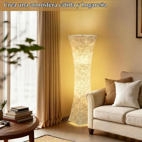 Vista 4 de GyroVu Lámpara de pie para sala de estar, 47" Lámparas de pie de esquina de pie con temperatura de color ajustable, lámpara de pie de columna