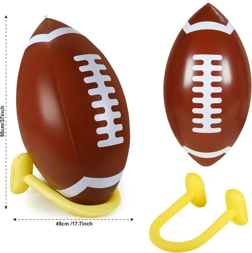 Vista 2 de Sanwuta Juego de fútbol inflable gigante gigante de 37 pulgadas con camiseta inflable, suministros para fiestas de cumpleaños, decoración de portón