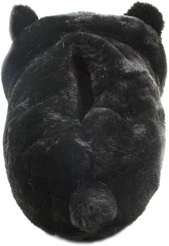 Vista 3 de Millffy Pantuflas de conejo para mujer, cálidas, divertidas, para casa, zapatos de conejo, pantuflas de felpa Gato negro