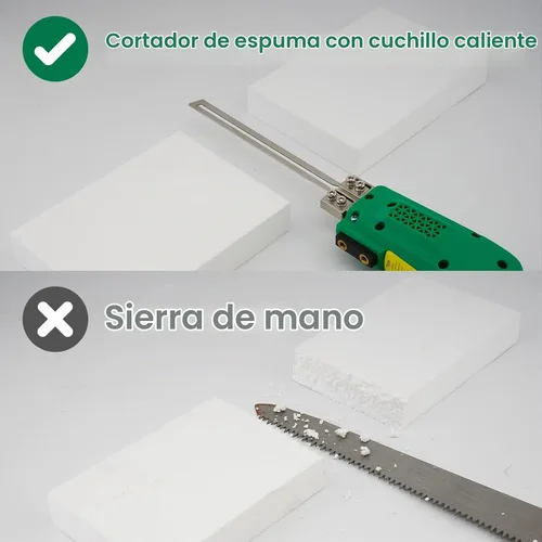 Vista 3 de Cuchillo Eléctrico de 300W Refrigerado por Aire - Herramienta de Corte de Espuma con Cuchillas y Accesorios Utilice el Cortador de Espuma