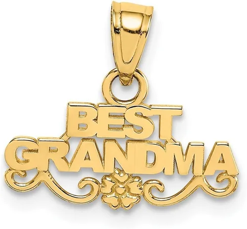 Vista 2 de IceCarats Collar de oro amarillo de 14 quilates para la mejor abuela, colgante de abuela