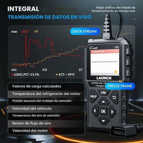 Vista 7 de Launch Lector de código de herramienta de escaneo de diagnóstico CR529 OBD2