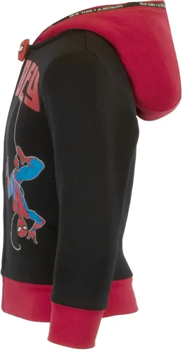 Vista 4 de Marvel Spider-Man - Sudadera con capucha de forro polar Sherpa con cremallera para niños, diseño de superhéroe con capucha para niños