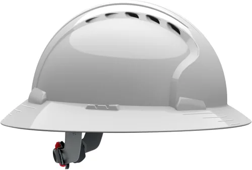 Vista 5 de 280-EV6161-10V Casco de ala completa con carcasa de HDPE, suspensión de poliéster de 6 puntos y ajuste de trinquete de rueda ventilada, color blanco