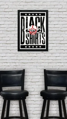 Vista 5 de Nebraska Cornhuskers Gift - Blackshirts Letterpess Poster - Officially Licensed Art Print - 13x19" - Husker Gift (Add Black Framed)
