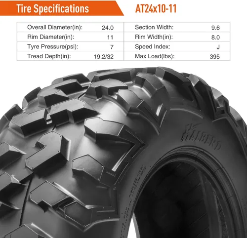 Vista 6 de HALBERD Neumáticos para ATV, 24x8-12 y 24x10-11 6PR 24x8x12 24x10x11 Todo Terreno ATV UTV Neumáticos todoterreno para Honda Fourtrax Rancher TRX400