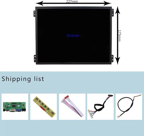 Vista 2 de 10.4 pulgadas VS104T-004A 1024X768 600nit Brillo WLED IPS Pantalla LCD y VGA DVI Audio LCD Controlador Junta