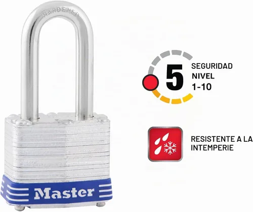 Vista 2 de Master Lock 3DLF- Candado de argolla larga, con 1-1/2 pulgadas. Argolla