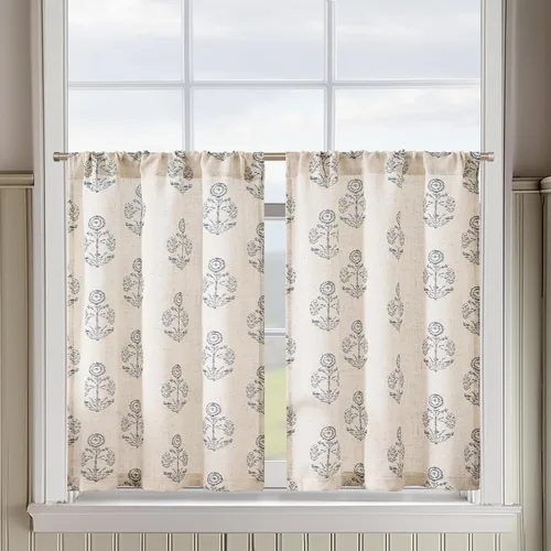 Vista 53 de Jinchan - Cortinas de lino texturizado para cocina, 24 pulgadas, natural, 2 paneles Mezcla de lino beige natural