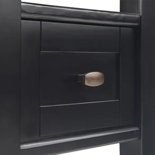 Vista 9 de SIMPLIHOME - Mesa lateral estrecha rectangular Warm Shaker, de madera maciza, de 14 pulgadas de ancho, estilo transicional, color negro, para sala