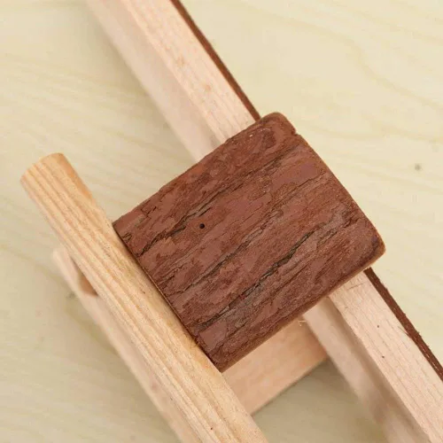 Vista 5 de Litewoo Plataforma de balancín de madera natural para animales pequeños, hámster, jerbo, ardilla, ratón, ejercicio, juguete, dientes, masticar