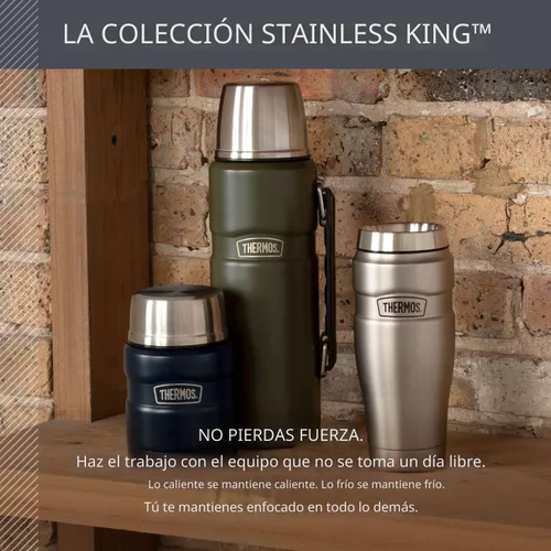 Vista 6 de THERMOS Botella de bebidas con aislamiento de vacío King SK2010 de acero inoxidable, 40 onzas, acero inoxidable