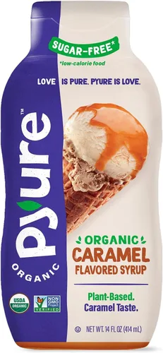 Vista 12 de Pyure - Jarabe orgánico de caramelo para postres Aderezo de caramelo sin azúcar para helado keto, panqueques, dulces bajos en carbohidratos 1 g