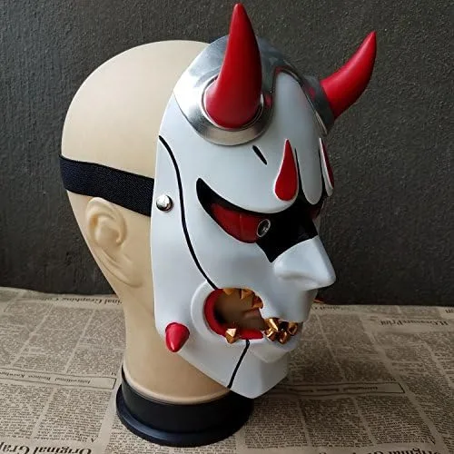 Vista 4 de Rulercosplay Máscara de cosplay de Halloween, máscara Hannya versión monstruo, máscara de cosplay