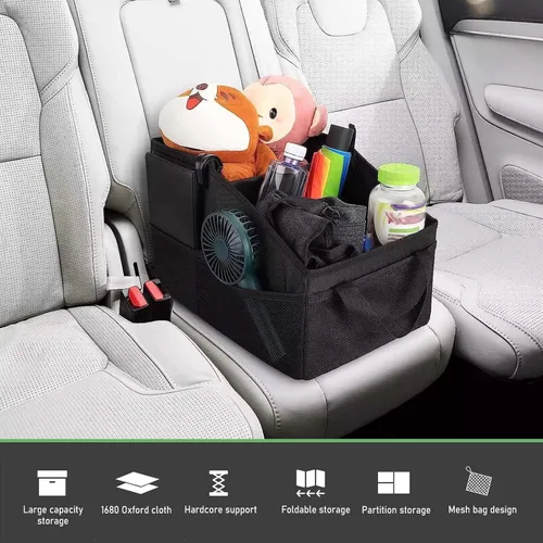 Vista 4 de Organizador de Asiento de Automóvil, Organizador de Automóvil para Asiento Trasero, Almacenamiento de Asiento de Auto Pequeño Plegable con Asas