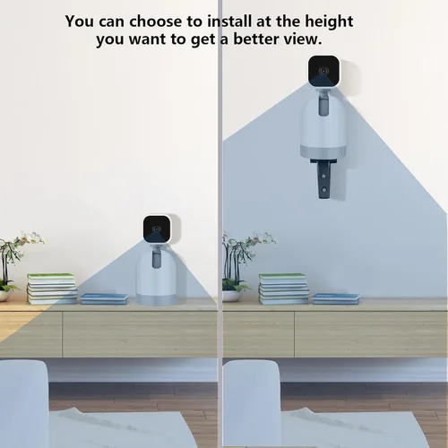 Vista 6 de Soporte de pared ajustable compatible con WYZE Cam Pan V3/V4/V2 Blink Mini cámara panorámica, rotación de ángulos de 180 grados para pared