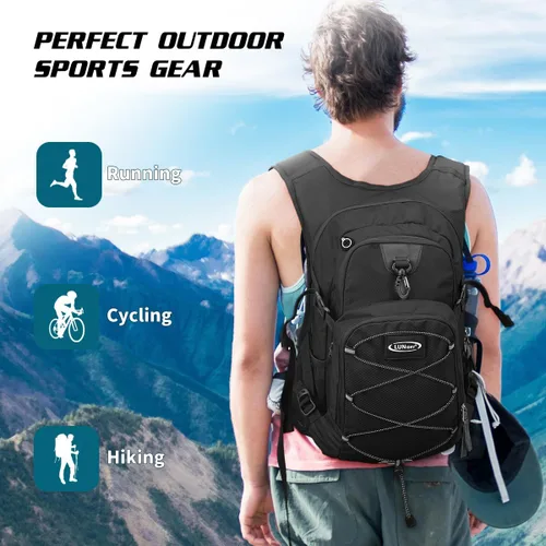 Vista 7 de Mochila de hidratación con vejiga de agua de 3 litros, mochila de hidratación aislada para correr, mochila de agua ligera para senderismo, ciclismo