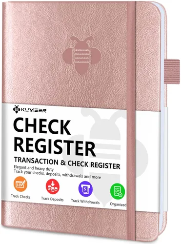 Vista 12 de Registro de Cheques – Registros de Cheques Elegantes para Chequera Personal con Registros de Cheques y Transacciones, Registro de Chequera de Tapa